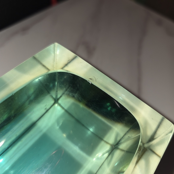 Vibrant Teal Glass Art Sculpture Vintage Murano Sommerso glass - Picture 10 of 13